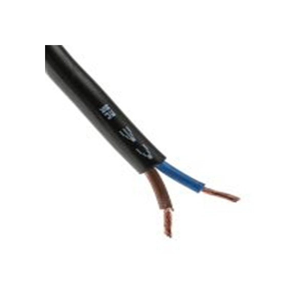 RS PRO,775-5870,2芯, 100 m长 电源电缆, 300 V, 500 V, 黑色 聚氯乙烯护套 70 °C, H05VV-F系列