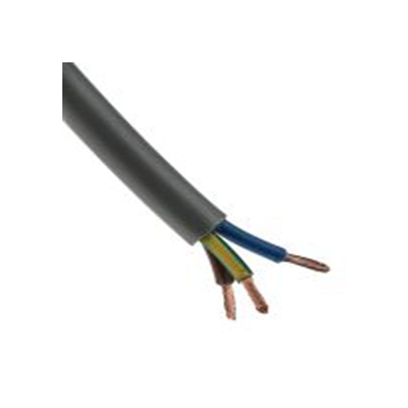 RS PRO,775-5895,三芯, 100 m长 电源电缆, 300 V, 500 V, 灰色 聚氯乙烯护套 70 °C, H05VV-F系列