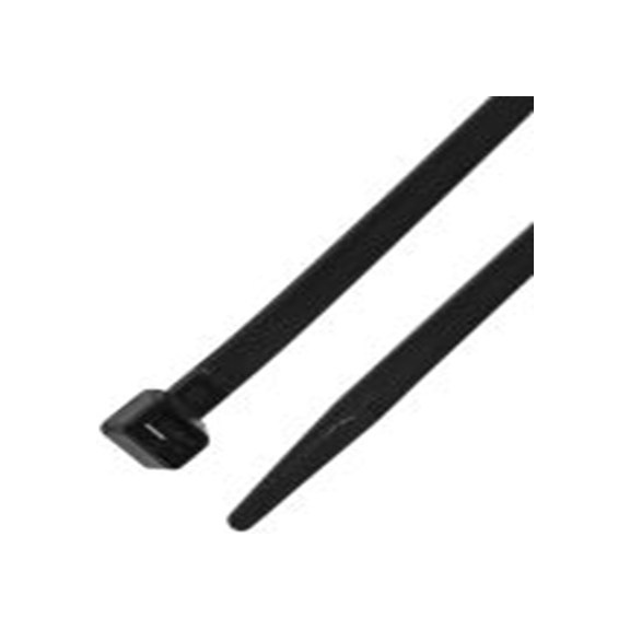 RS PRO,811-1509,尼龙 66 电缆扎带, 不易松脱, 阻燃, 黑色, 380 mm长x7.6 mm宽, 539N拉伸强度