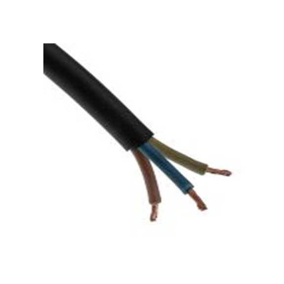 RS PRO,863-4018,三芯, 100 m长 电源电缆, 300 V, 500 V, 黑色 乙烯丙烯二烃单体护套 60 °C, H05-RRF, H05RR-F系列