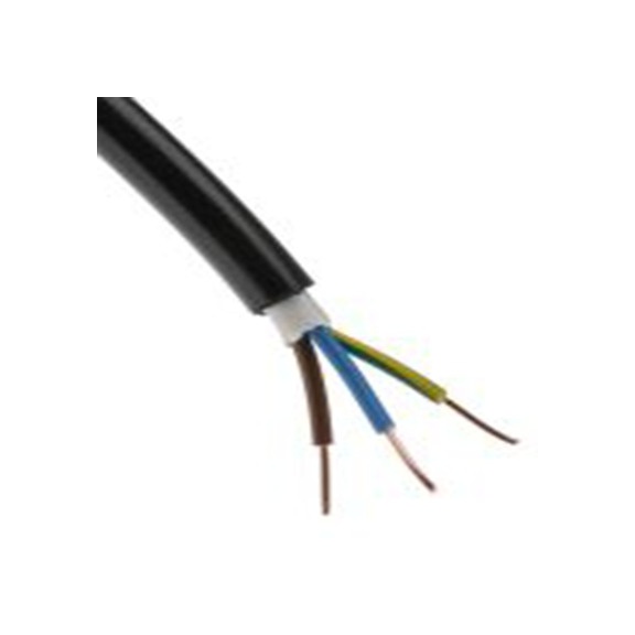 RS PRO,902-8296,三芯, 50 m长 电源电缆, 1 kV, 黑色 聚氯乙烯护套 70 °C