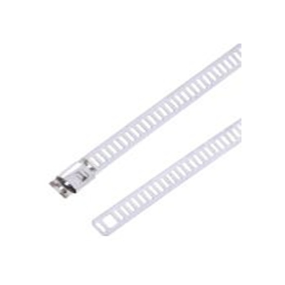 RS PRO,121-624,316 不锈钢 电缆扎带, 梯式, 阻燃, 金属, 300 mm长x7 mm宽, 436.1N拉伸强度