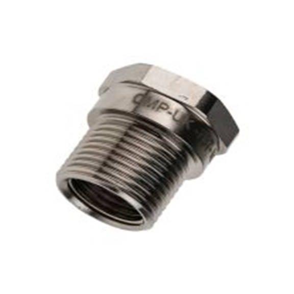 RS PRO,127-467,电缆导管 导管配件, M20 to M16螺纹, 黄铜制, 20 mm标称尺寸, 镍表面, 银色