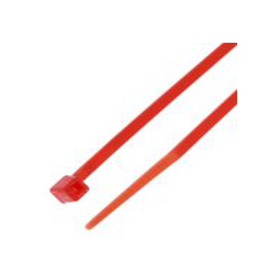 RS PRO,233-207,尼龙 66 电缆扎带, 不易松脱, 阻燃, 红色, 100 mm长x2.5 mm宽, 78.4N拉伸强度