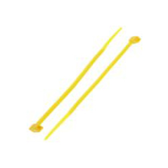 RS PRO,233-229,尼龙 66 电缆扎带, 不易松脱, 阻燃, 黄色, 100 mm长x2.5 mm宽, 78.4N拉伸强度