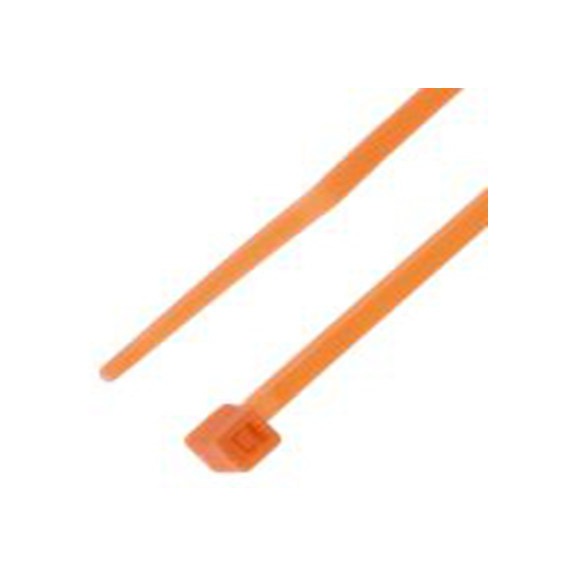 RS PRO,233-235,尼龙 66 电缆扎带, 不易松脱, 阻燃, 橙色, 100 mm长x2.5 mm宽, 78.4N拉伸强度
