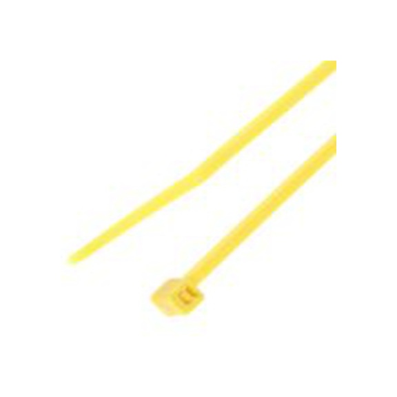 RS PRO,233-269,尼龙 66 电缆扎带, 不易松脱, 阻燃, 黄色, 165 mm长x2.5 mm宽, 78.4N拉伸强度