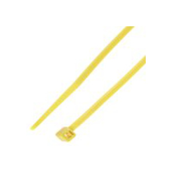 RS PRO,233-310,尼龙 66 电缆扎带, 不易松脱, 阻燃, 黄色, 203 mm长x2.5 mm宽, 78.4N拉伸强度