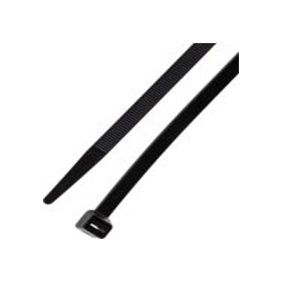 RS PRO,233-493,尼龙 66 电缆扎带, 不易松脱, 阻燃, 黑色, 380 mm长x7.6 mm宽, 539N拉伸强度