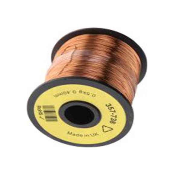 RS PRO,357-738,0.13 mm² 搪瓷 铜线, 0.40 mm外径, 400 m长, 1绞距