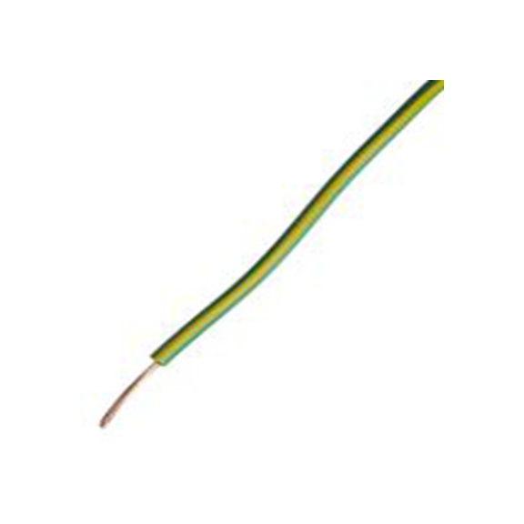 RS PRO,361-670,绿色, 黄色 单芯 架空电缆, 0.75 mm², 100 m长 24/0.2 mm, 18 AWG 聚氯乙烯, 500 V, 最高70 °C, H05V-K系列