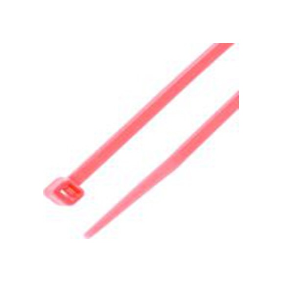 RS PRO,404-538,尼龙 66 电缆扎带, 不易松脱, 阻燃, 粉红色, 203 mm长x3.6 mm宽, 176.4N拉伸强度