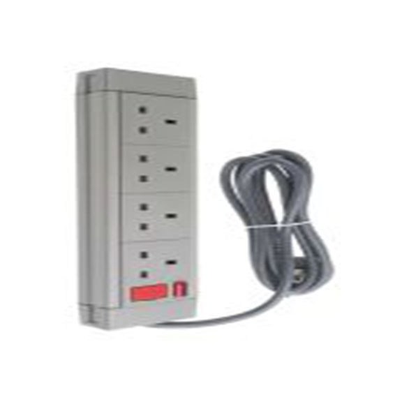 RS PRO,455-264,灰色 移动插座, 额定电压25 V ac, 4个 G 型插座, 电缆长2 m