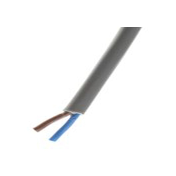RS PRO,491-790,2芯, 100 m长 电源电缆, 500 V, 灰色 聚氯乙烯护套 70 °C, H05VV-F系列