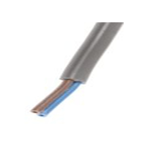 RS PRO,491-825,2芯, 100 m长 电源电缆, 300 V, 灰色 聚氯乙烯护套 -15 °C, H03VVH2-F系列