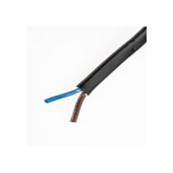 RS PRO,491-829,2芯, 100 m长 电源电缆, 300 V, 黑色 聚氯乙烯护套 70 °C, H03VVH2-F系列