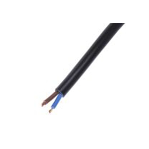 RS PRO,491-841,2芯, 100 m长 电源电缆, 300 V, 黑色 聚氯乙烯护套 70 °C, H03VV-F系列
