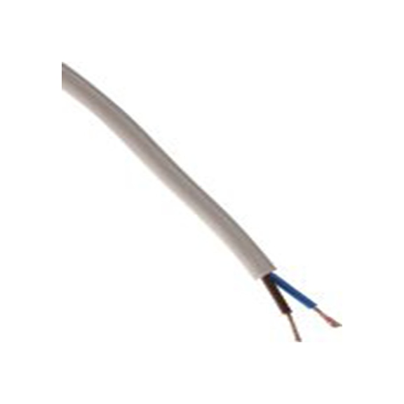 RS PRO,491-853,2芯, 100 m长 电源电缆, 300 V, 白色 聚氯乙烯护套 70 °C, H03VV-F系列