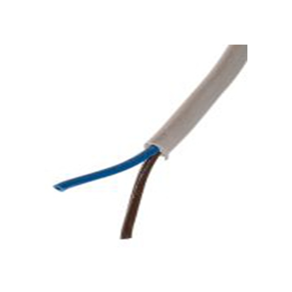 RS PRO,491-875,2芯, 100 m长 电源电缆, 300 V, 白色 聚氯乙烯护套 70 °C, H03VV-F系列