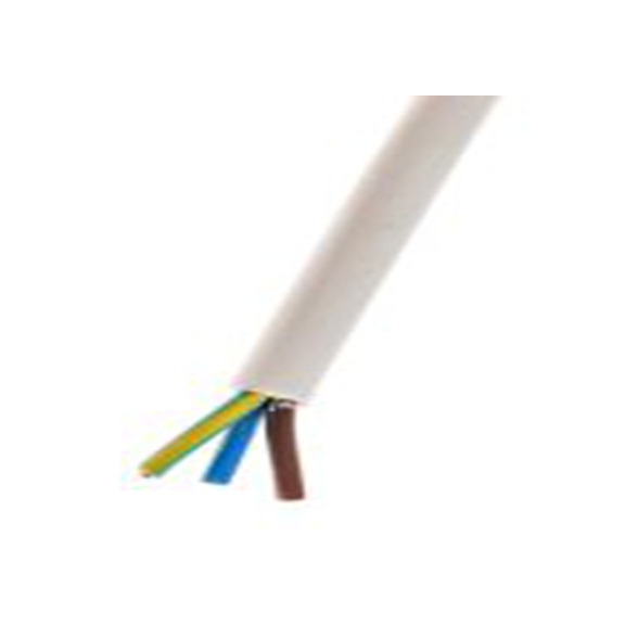 RS PRO,491-897,三芯, 100 m长 电源电缆, 500 V, 白色 聚氯乙烯护套 70 °C, H05VV-F系列