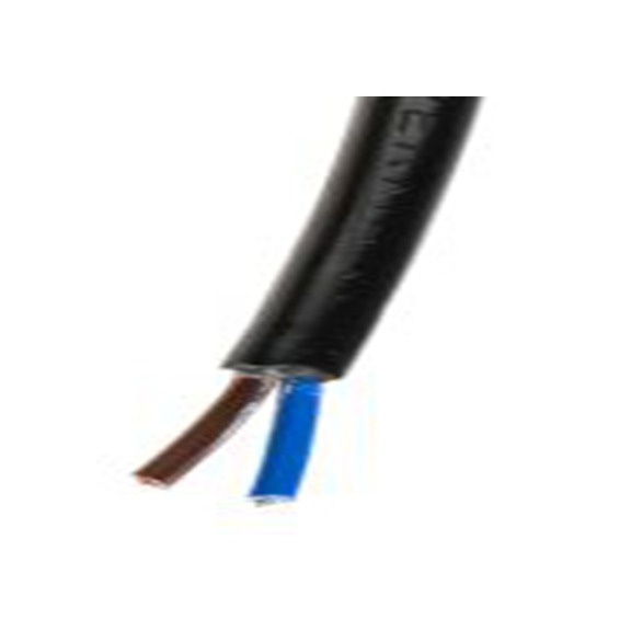RS PRO,491-926,2芯, 100 m长 电源电缆, 500V, 黑色 聚氯乙烯护套 70 °C, H05VV-F系列