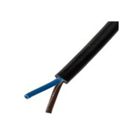 RS PRO,492-014,2芯, 100 m长 电源电缆, 500 V, 黑色 聚氯乙烯护套 70 °C, H05VV-F系列