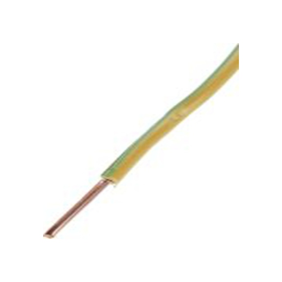 RS PRO,536-029,绿色, 黄色 坚固 6491X 架空电缆, 4 mm², 100 m长 1 聚氯乙烯, 450/750 V, 最高70 °C, H07V-U系列