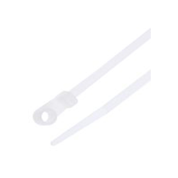 RS PRO,601-091,尼龙 66 电缆扎带, 螺钉安装, 阻燃, 天然色, 221.3 mm长x4.2 mm宽, 215.6N拉伸强度