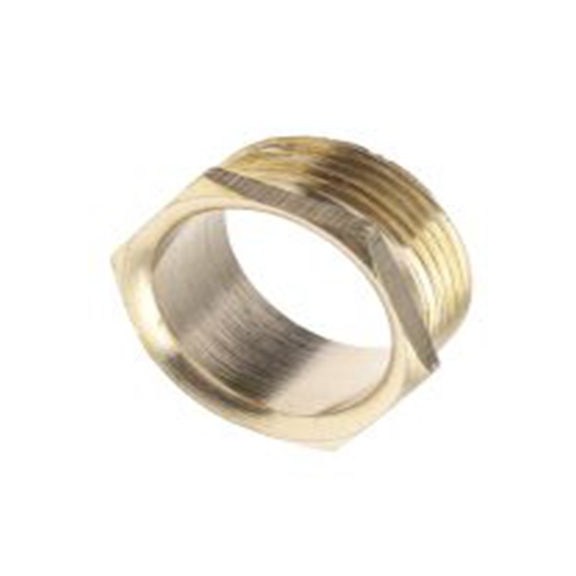 RS PRO,608-238,公头衬套式接头 导管配件, M20螺纹, 黄铜制, 25 mm标称尺寸, 镀锌表面, 黄色