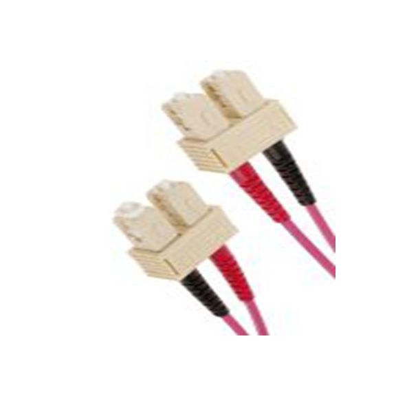 RS PRO,121-3899,OM4 单工和双工 光纤电缆, 2 m长, Φ900 μm线芯, 低烟，无卤 紫色, 浅绿色护套