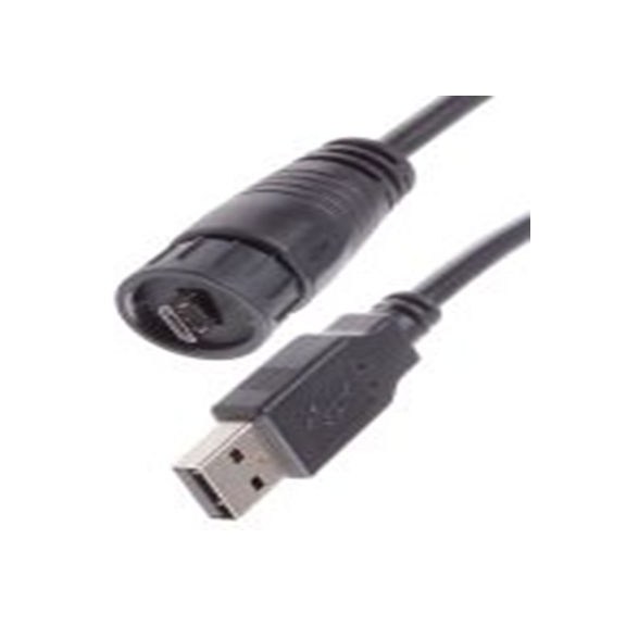 RS PRO,122-3018,RS PRO , 微型 USB B 公转USB A 型 公, 2 m长, 黑色, GT11B220系列