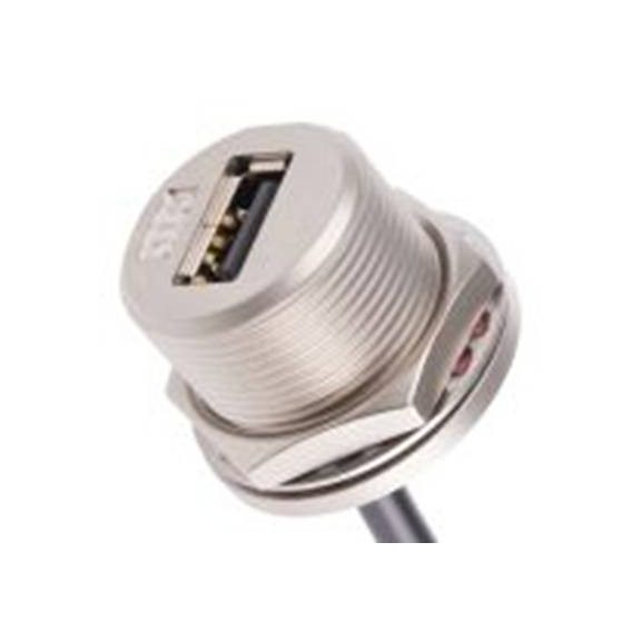 RS PRO,122-3024,RS PRO , USB A 型 公转USB A 型 母插, 200 mm长, USB 2.0, 黑色, GT211300系列