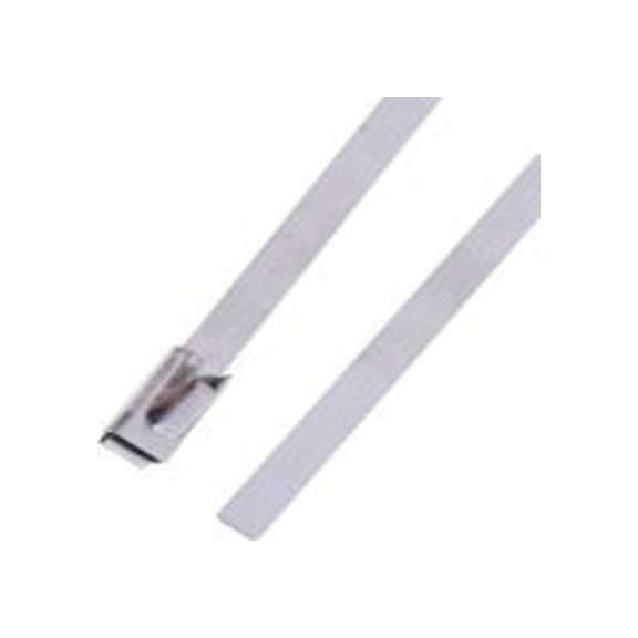 RS PRO,123-5036,不锈钢 电缆扎带, 滚珠, 无卤素, 银色, 125 mm长x4.6 mm宽, 79kg拉伸强度