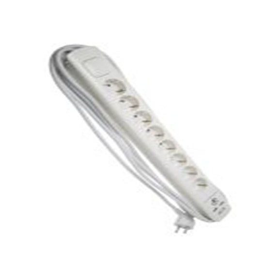 RS PRO,146-6746,白色 延长线, 额定电压250 V, 8个 YC13H插座, 电缆长5 m, IP20防护等级