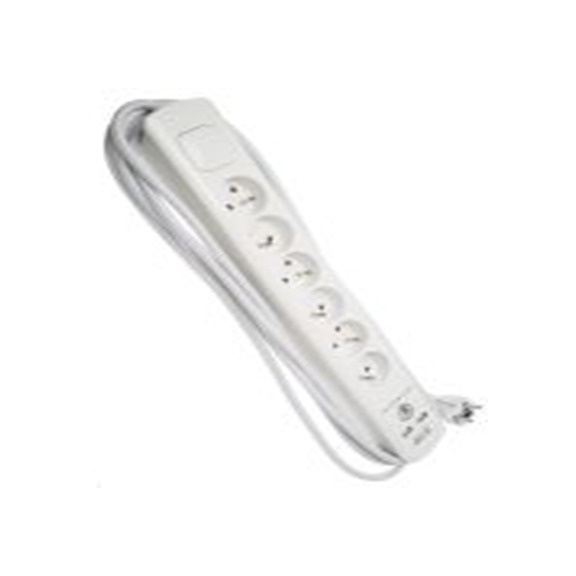 RS PRO,146-6749,白色 延长线, 额定电压250 V, 6个 E 型插座, 电缆长5 m, IP20防护等级