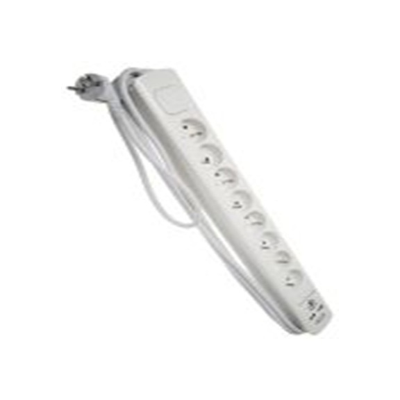 RS PRO,146-6750,白色 延长线, 额定电压250 V, 8个 E 型插座, 电缆长5 m, IP20防护等级, NF系列