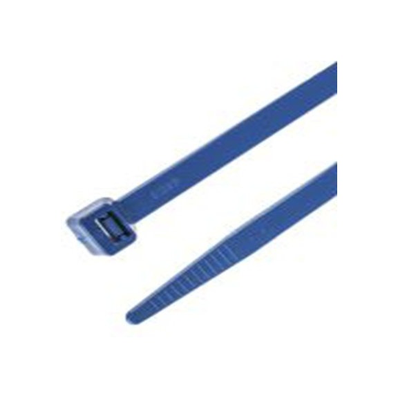 RS PRO,172-1768,金属可检测尼龙 电缆扎带, 金属可检测, UL94HB, 蓝色, 380 mm长x7.6 mm宽, 390N拉伸强度