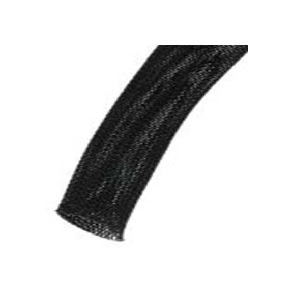 RS PRO,179-7023,可扩展 聚乙烯对苯二酸盐 黑色 电缆套管, 10m长 编织层 47 mm, BSPETFR系列