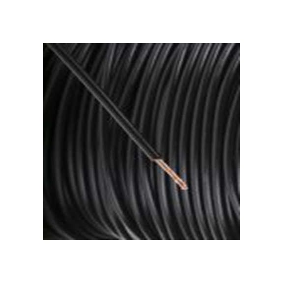 RS PRO,180-5946,黑色 圆形 架空电缆, 1.5 mm², 100 m长 30/0.25 mm, 16 AWG 聚氯乙烯, 1 kV dc, 最高105 °C, Tri-Rated系列