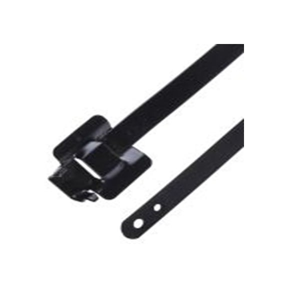 RS PRO,185-9364,316 不锈钢 电缆扎带, 易松开, 阻燃, 黑色, 330 mm长x10 mm宽, 850N拉伸强度
