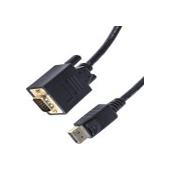 RS PRO,186-3037,RS PRO DP线, 1 m长, 屏接口 公转VGA 公, 黑色 聚氯乙烯护套