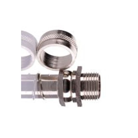 RS PRO,214-9560,电缆导管 导管配件, M20螺纹, 黄铜制, 20 mm标称尺寸, 镍表面, IP54, 银色, KMG系列
