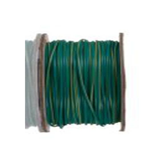 RS PRO,248-3618,绿色, 黄色 单芯 架空电缆, 0.5 mm², 100 m长 1/0.8 mm, 20 AWG 聚氯乙烯, 300 V, 最高85 °C