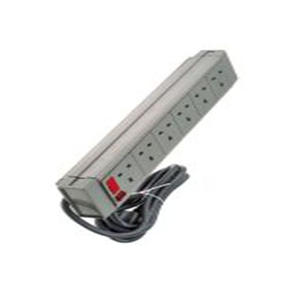 RS PRO,249-4592,灰色 延长线, 额定电压230 V ac, 6个 G 型插座, 电缆长2 m