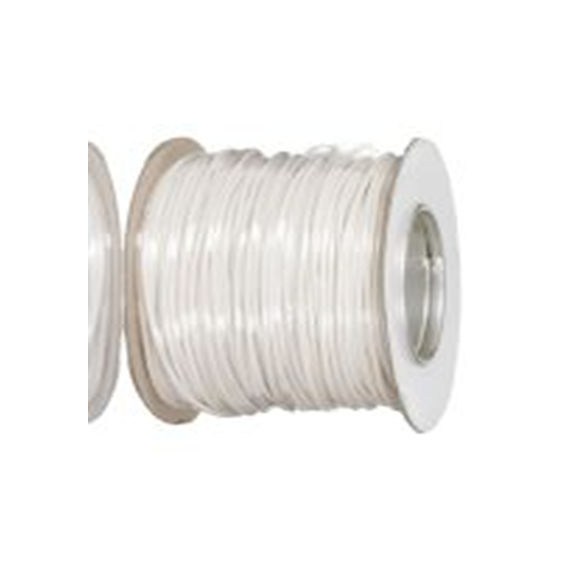 RS PRO,256-7026,白色 PVC 电线 架空电缆, 1 mm², 100 m长 16/0.2 mm, 18 AWG 聚氯乙烯, 1 kV dc, 最高105 °C, 1015系列