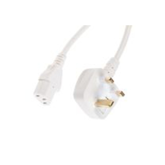 RS PRO,262-1182,3 m 电源线, 250 V, IEC C13转BS1363 聚氯乙烯, 白色, 符合ASTA标准