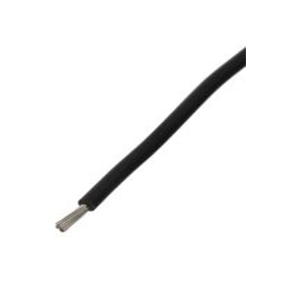 RS PRO,265-3022,黑色 硅橡胶电线 架空电缆, 1 mm², 100 m长 32/0.2 mm, 500 V, 最高180 °C