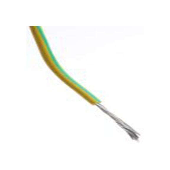 RS PRO,265-3038,绿色, 黄色 硅橡胶电线 架空电缆, 1 mm², 100 m长 32/0.2 mm, 11 AWG 硅橡胶, 500 V, 最高180 °C