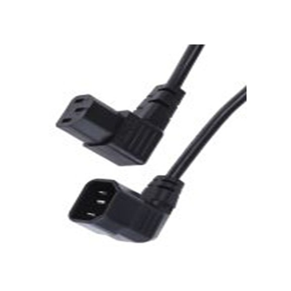 RS PRO,268-2610,2 m 电源线, 250 V, 直角转C14 聚氯乙烯, 黑色, 符合BEAB标准