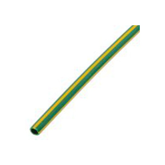 RS PRO,268-4975,RS PRO 阻燃 聚烯烃 热缩管, 黄色, 绿色, Φ2.4 mm, 1.2m长, 2:1收缩比, 1.2 mm收缩径